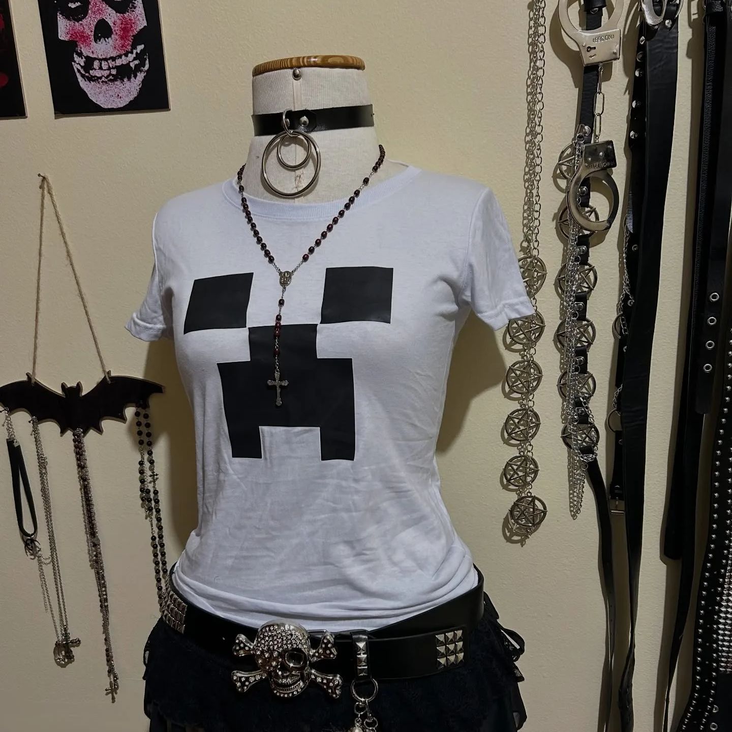 Y2K Graphic Baby Tee Crop - 2000s Harajuku kleding esthetiek Emo meisje