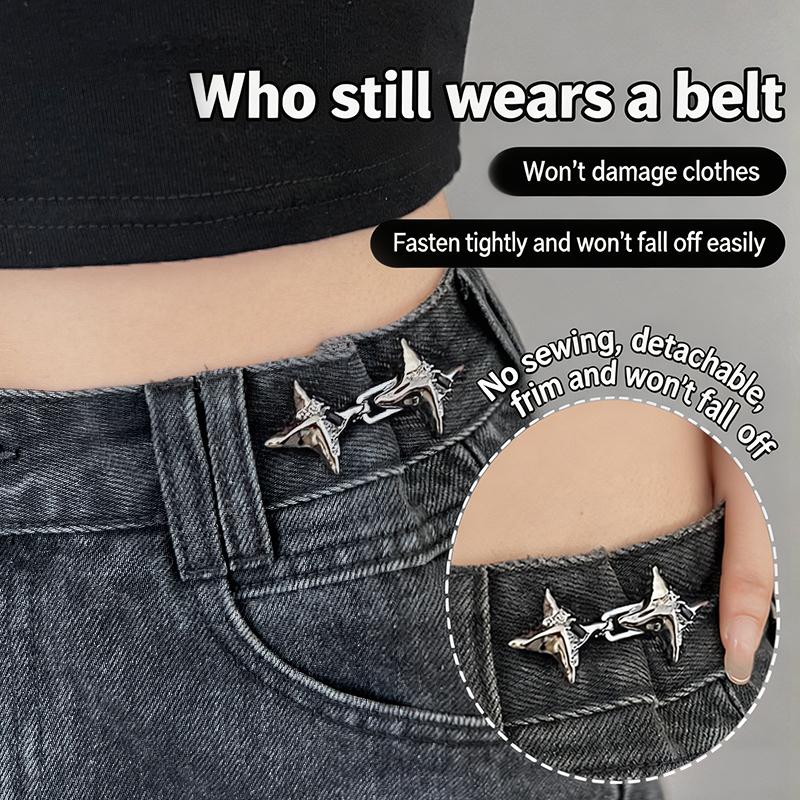 Jeans - Jeans Verstelbare taillebandgesp Veilige metalen knoopspanner
