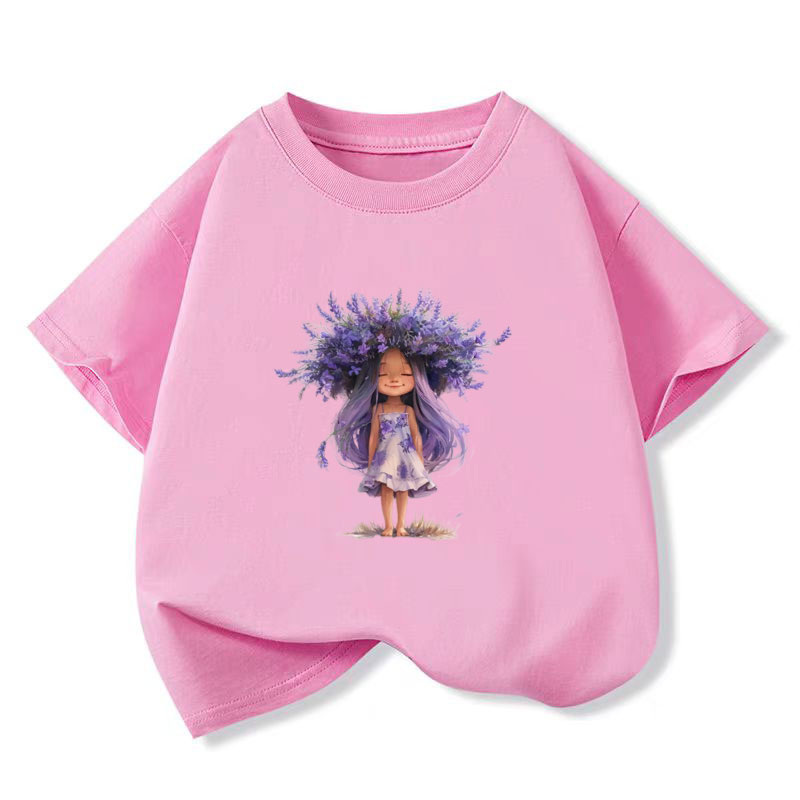 Y2K Graphic Baby Tee Crop - Nieuwe Y2K Tops Lavendel meisje Grafische