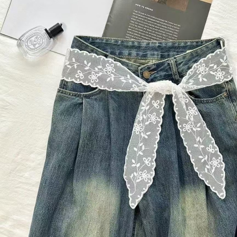 Jeans - Zoete witte kanten riem voor dames