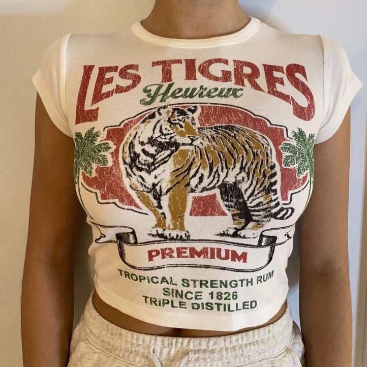 Y2K Graphic Baby Tee Crop - Y2K Grafische Baby Tees voor Dames,