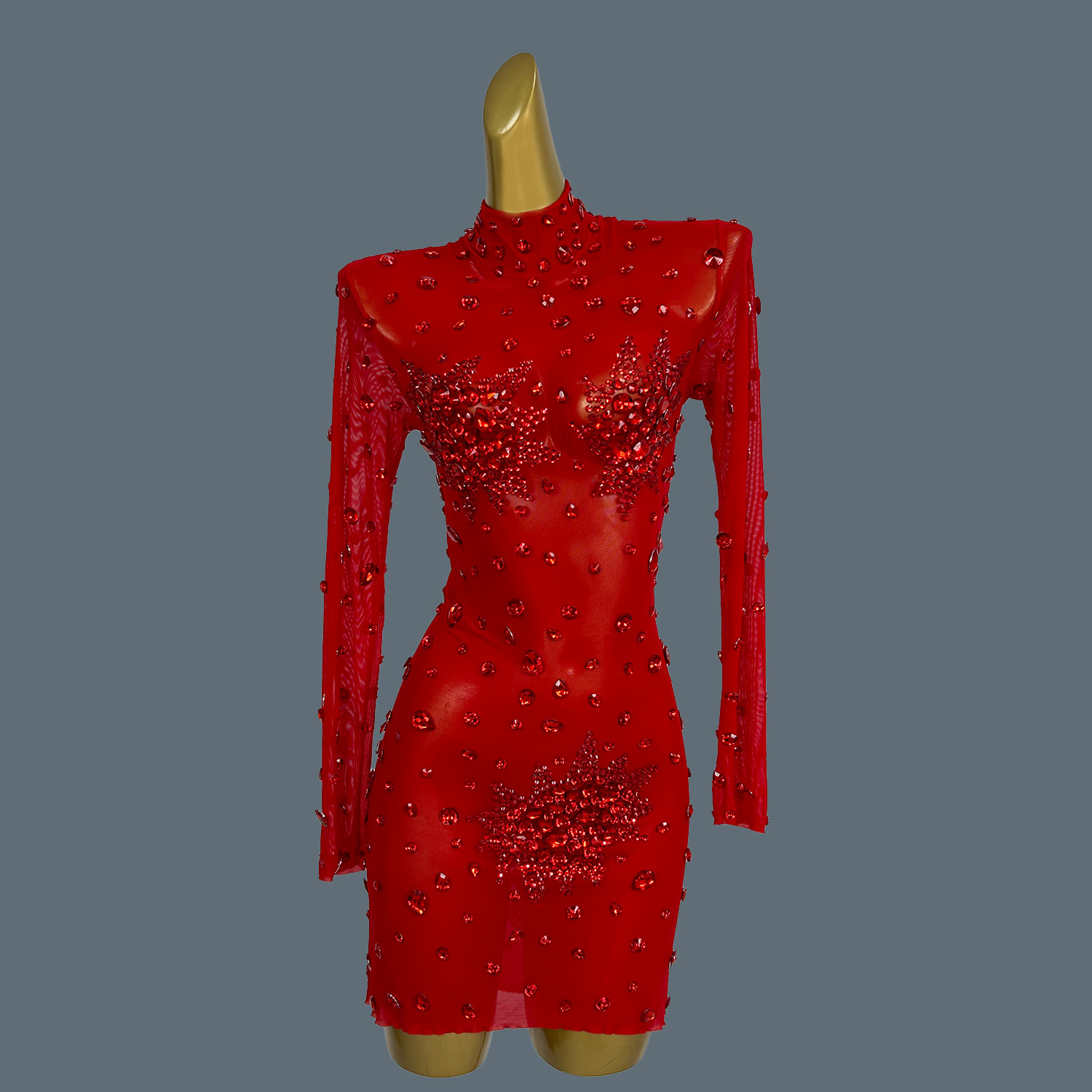 Luxe Sexy Rode Steentjes Glins - Sparkly Rhinestone Club Party Dress recensie en prijs