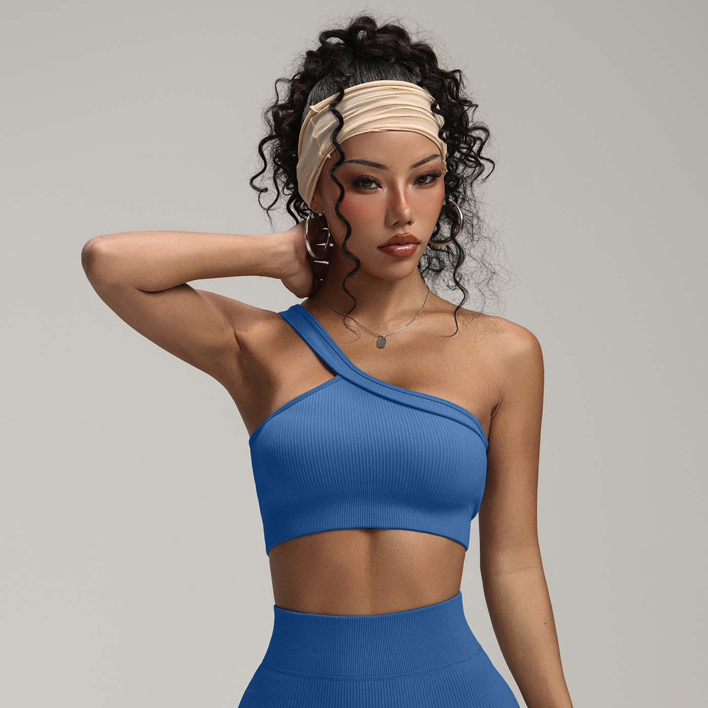 Dames sportbeha met één schoud - Seamless Ribbed Workout Tank Top recensie en prijs