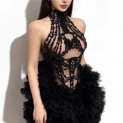 Dames mini-jurk met glitters,  - Sparkly Rhinestone Club Party Dress recensie en prijs