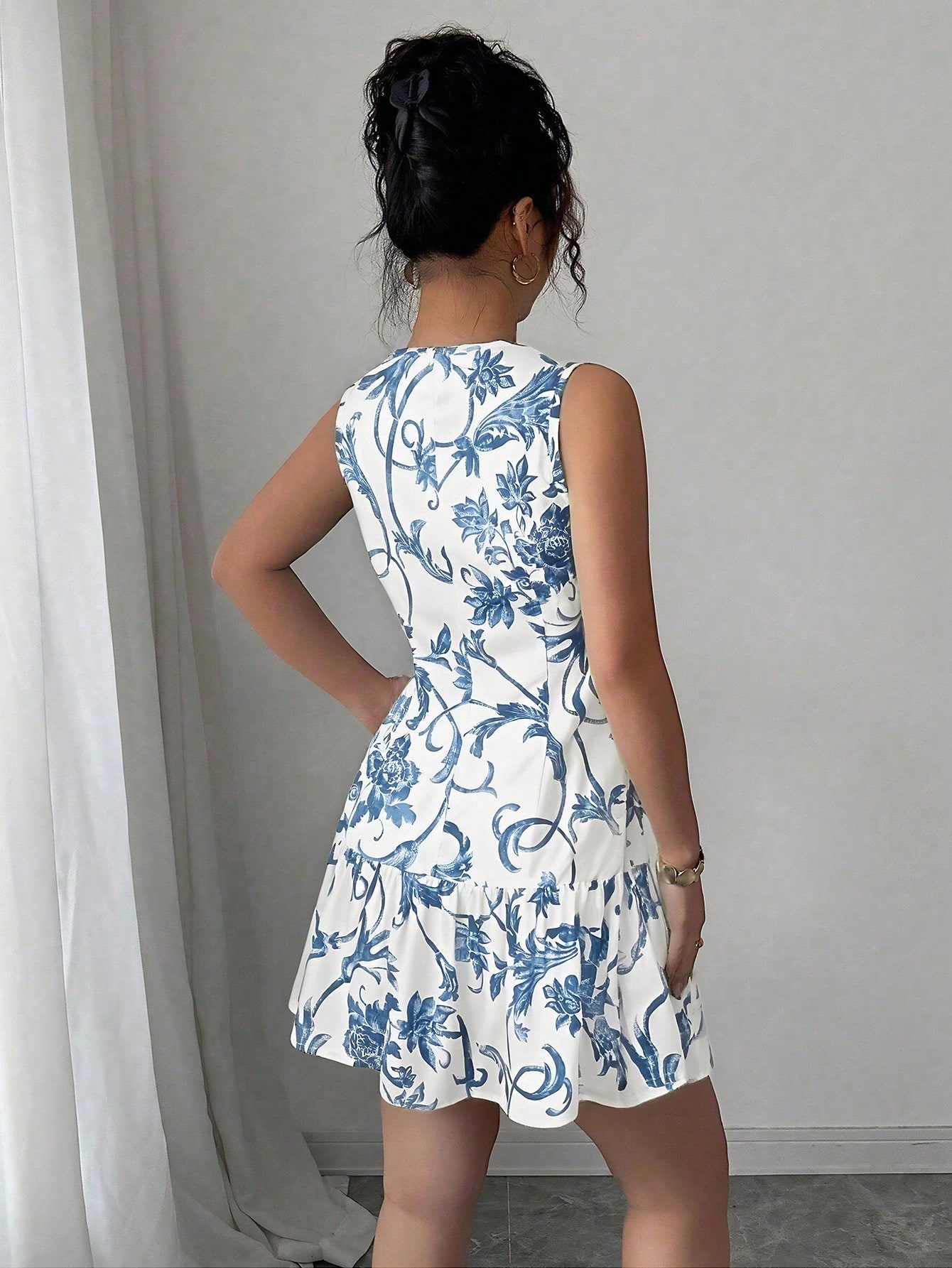 Dames Jurk met Bloemenprint, M - French Vintage Floral Midi Dress recensie en prijs