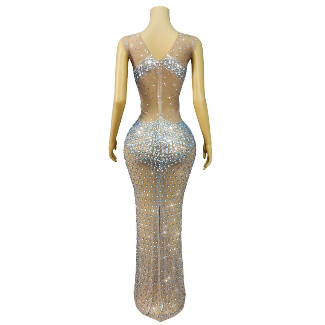 Dames Glitterende Strass Mouwl - Sparkly Rhinestone Club Party Dress recensie en prijs