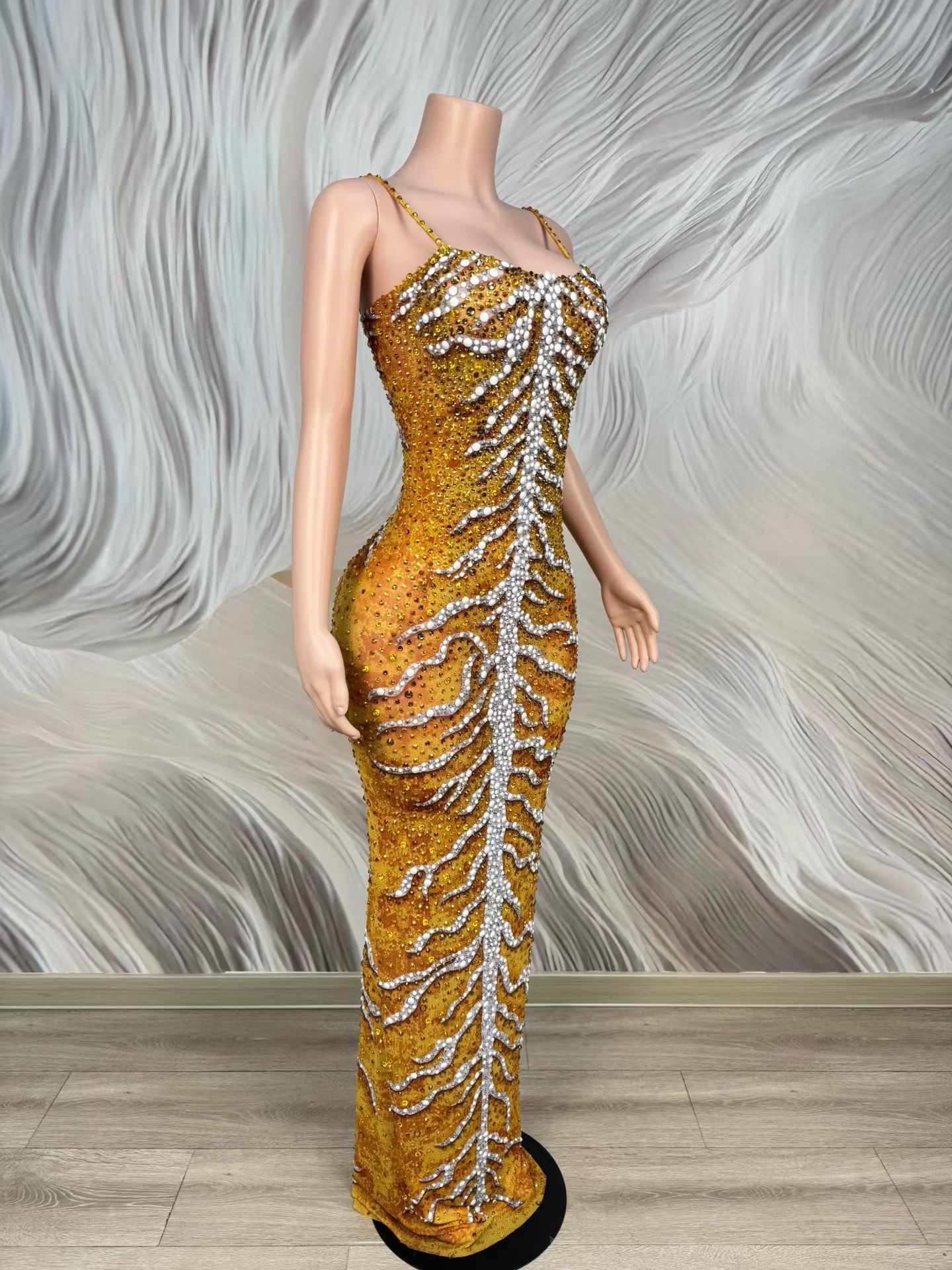 Luxe strass-glanzende spandex  - Sparkly Rhinestone Club Party Dress recensie en prijs