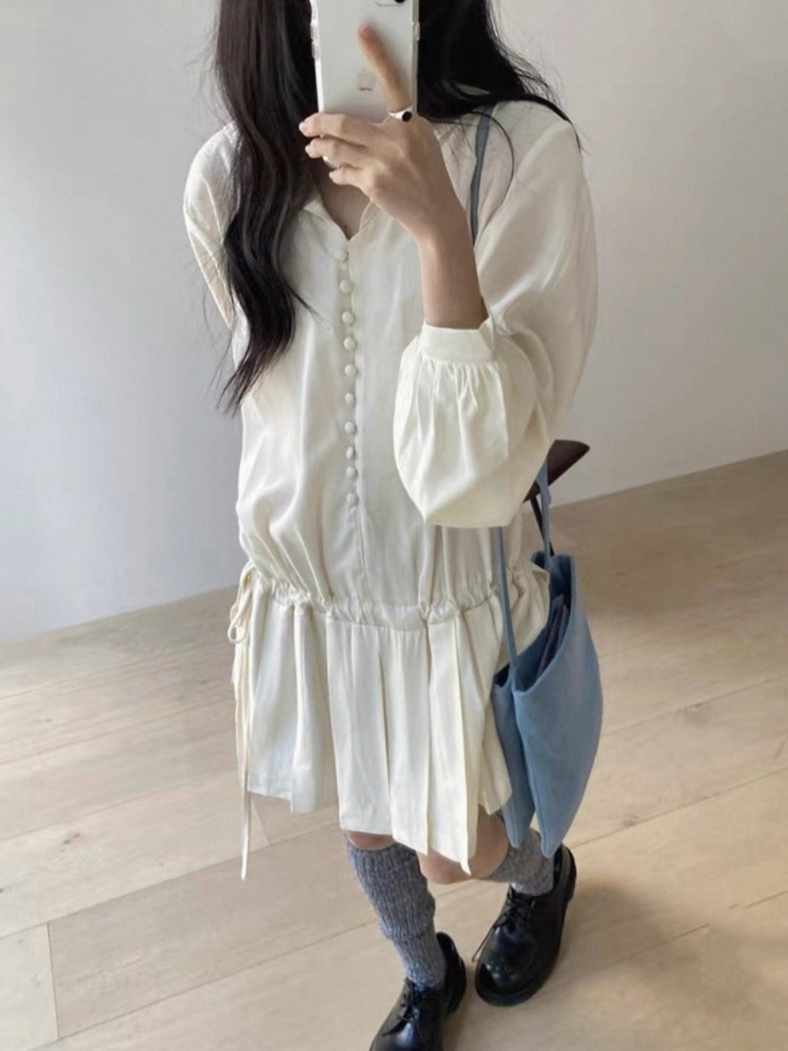 Afslankende shirtjurk met lang - Korean Style A Line Shirt Dress recensie en prijs